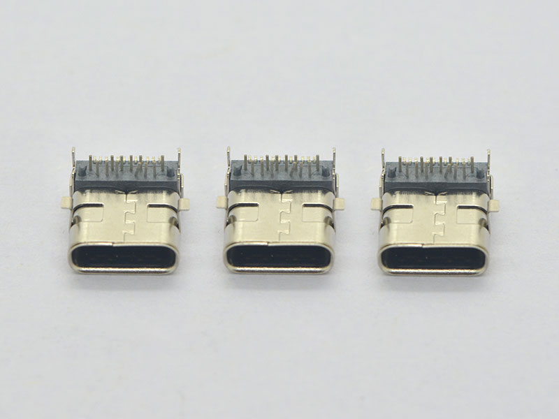 TYPE C 母头 板上双壳垫高SMT脚