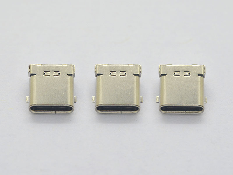 TYPE C 母头 板上双壳垫高SMT脚