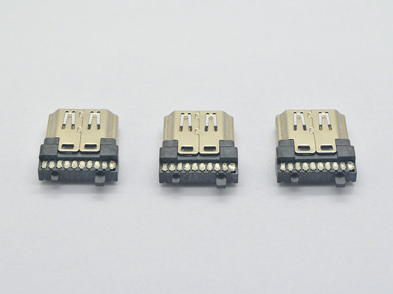 HDMI A母 自动焊加锡2.4mm 铁壳