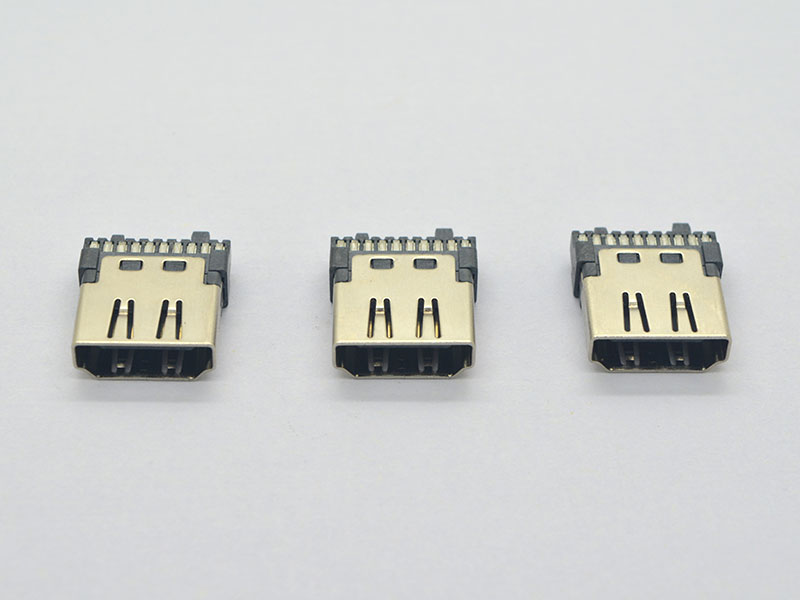 HDMI A母 自动焊加锡2.4mm 铁壳