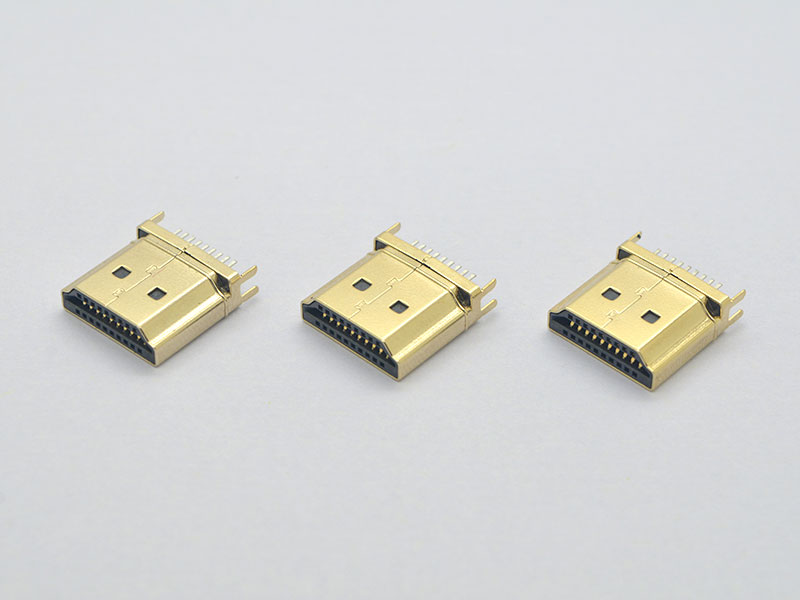 HDMI A TYPE 19P 夹板公头1.6 铁壳-针长2.0
