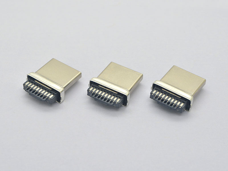 HDMI A公 焊线式 焊脚宽度13.20 铁壳