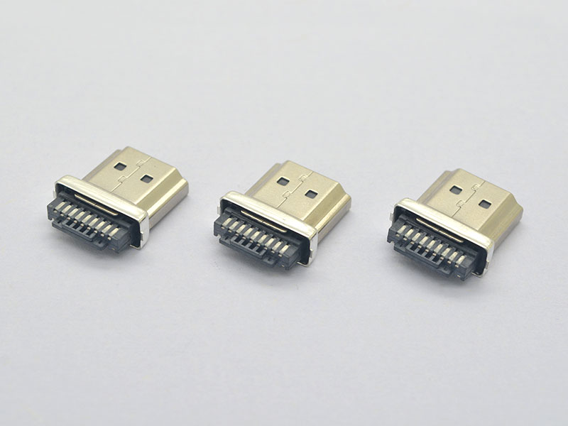 HDMI A公 焊线式 焊脚宽度13.20 铁壳