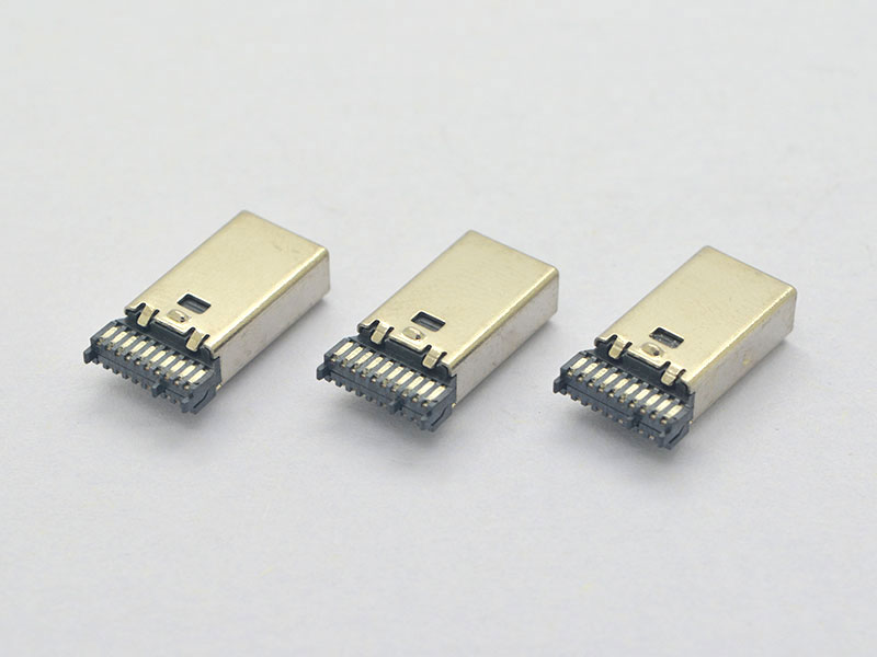 MINI DP 20P 公头加高0.25款 三个卡点 三个柱子 铁壳 加锡1.2mm