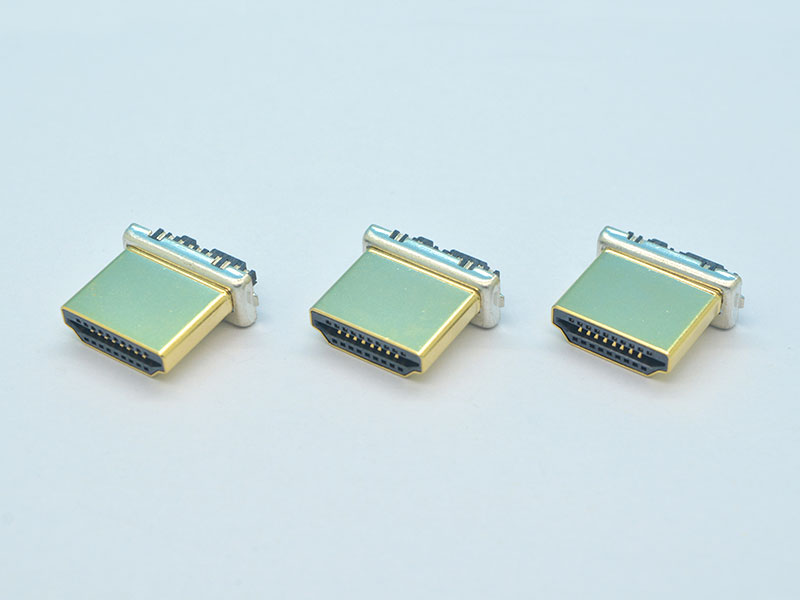 HDMI  Category 3 Connectors 焊线式公头主体 外壳镀金