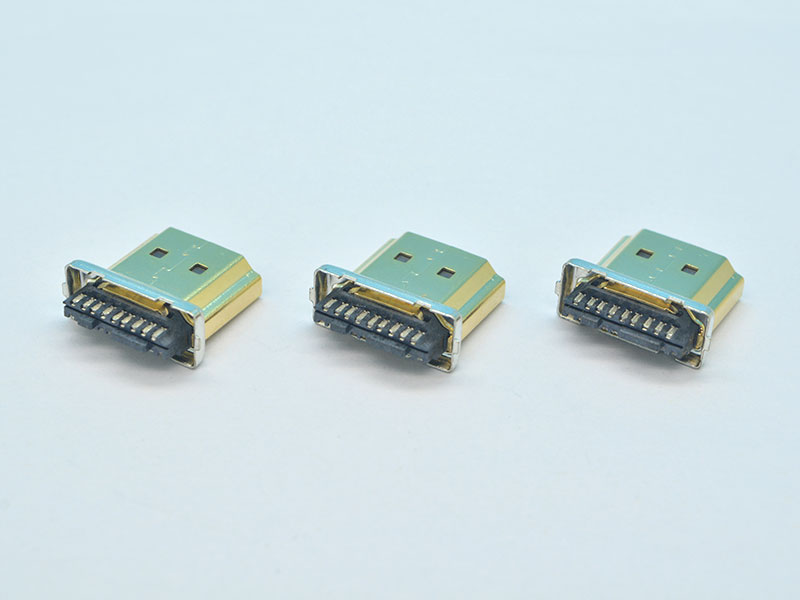 HDMI  Category 3 Connectors 焊线式公头主体 外壳镀金