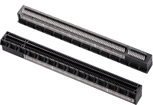 PCIE5.0 164P SMT一体式导接有外铁壳 +DIP